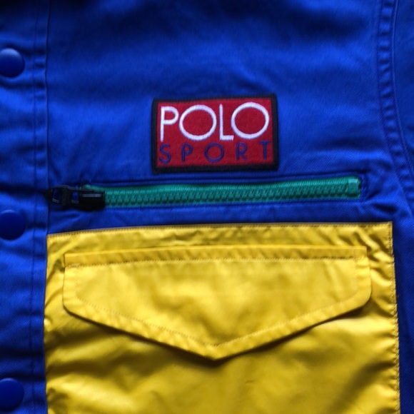RARE Vintage Polo Sport Ralph Lauren Button Up Shirt Jacket Colorblock - Picture 4 of 16